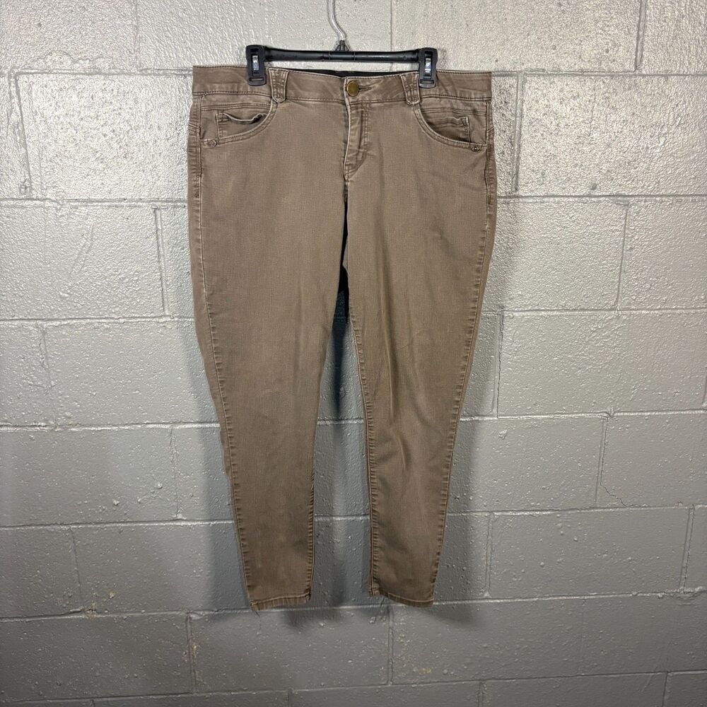 Democracy Ab Solution Jeans Women 16W Brown Skinny Stretch Plus Size